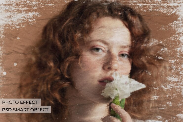 PSD gratuito effetto danneggiato sulla fotografia