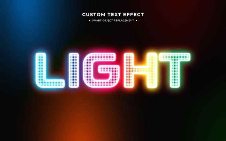 PSD gratuito effetto di testo al neon colorato