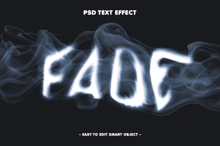PSD gratuito effetto di testo fade smoke
