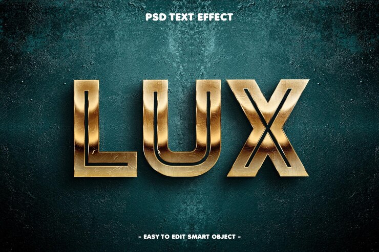 PSD gratuito effetto di testo lux modificabile