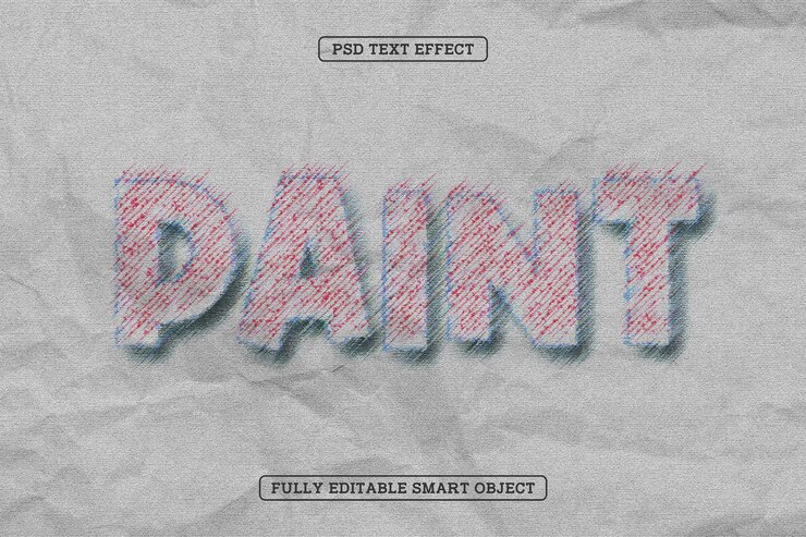 PSD gratuito effetto di testo modificabile di paint art