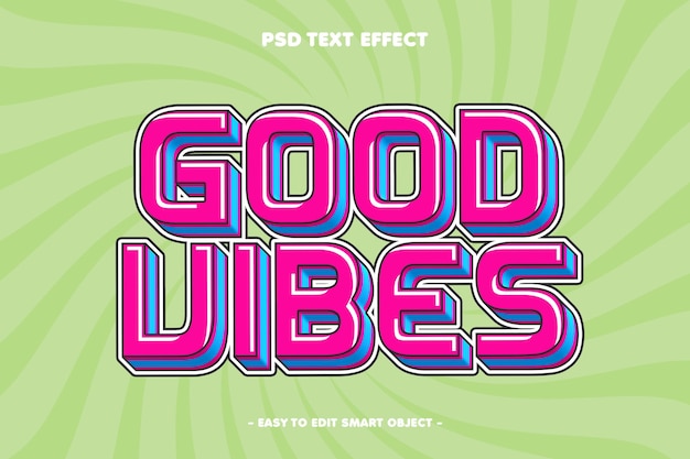 Effetto di testo modificabile Good Vibes