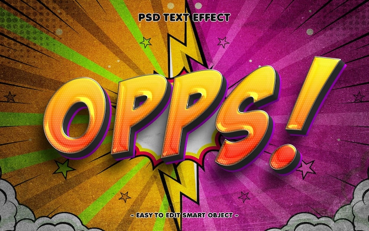 PSD gratuito effetto di testo modificabile in stile fumetto