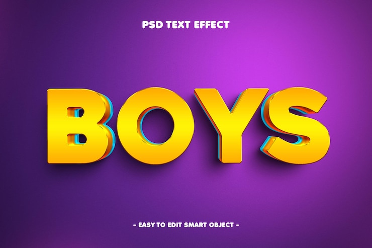 PSD gratuito effetto di testo modificabile per ragazzi
