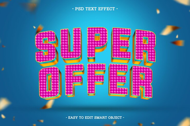 PSD gratuito effetto di testo modificabile super offer