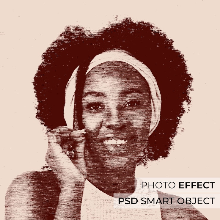 PSD gratuito effetto foto delle linee pop