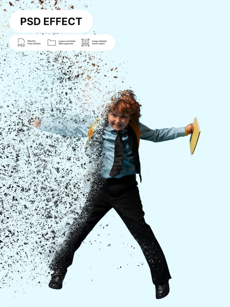 PSD gratuito effetto foto di dispersione