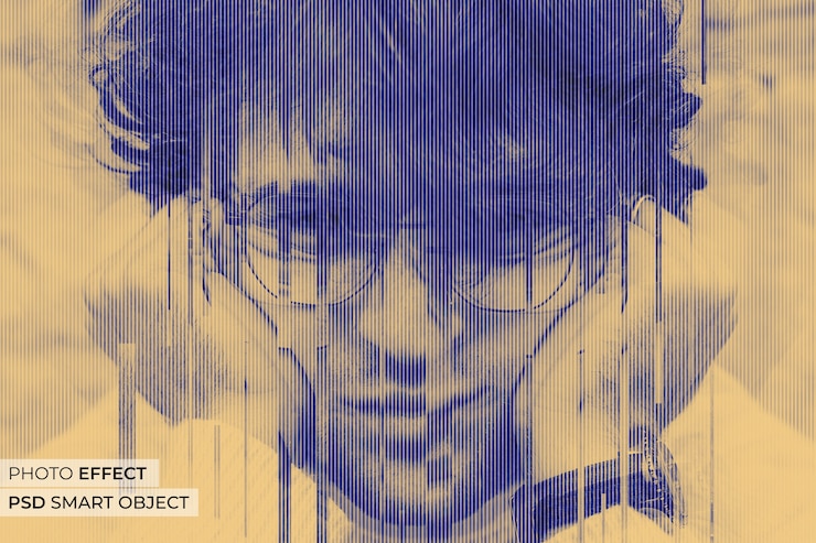 PSD gratuito effetto foto glitch a due tonalità
