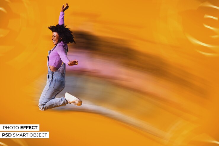 PSD gratuito effetto foto in movimento veloce