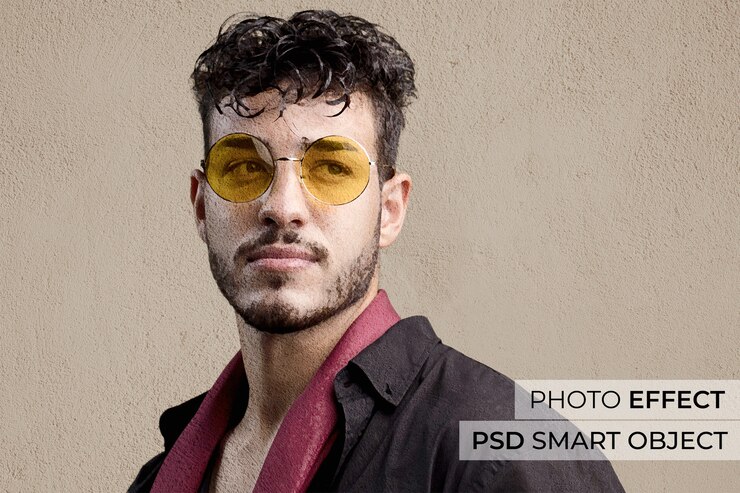 PSD gratuito effetto foto muro di cemento