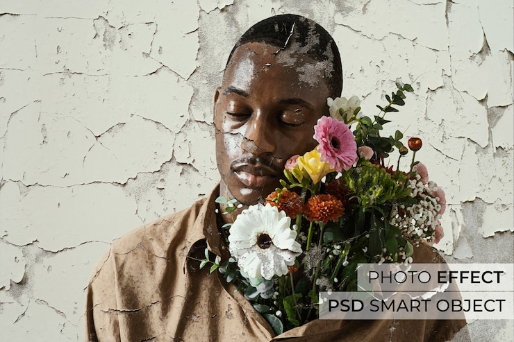 PSD gratuito effetto foto muro di cemento