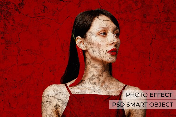 PSD gratuito effetto foto muro di cemento