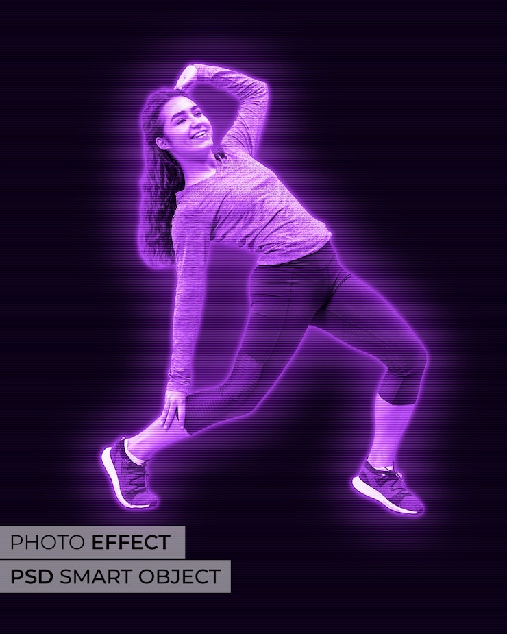 PSD gratuito effetto foto ologramma