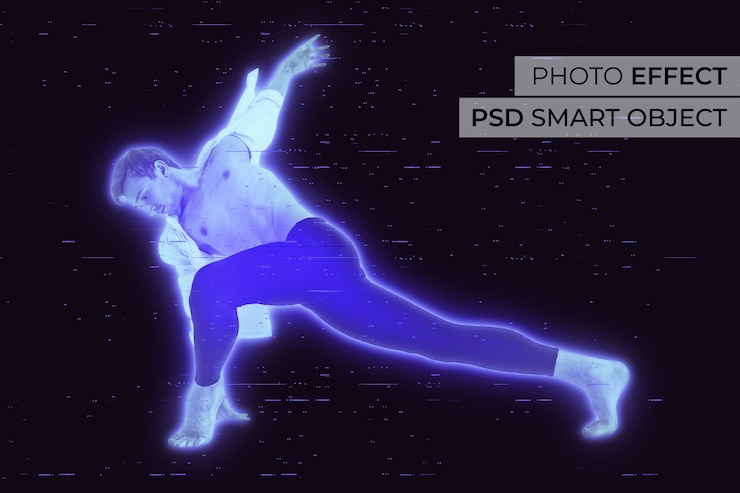 PSD gratuito effetto foto ologramma