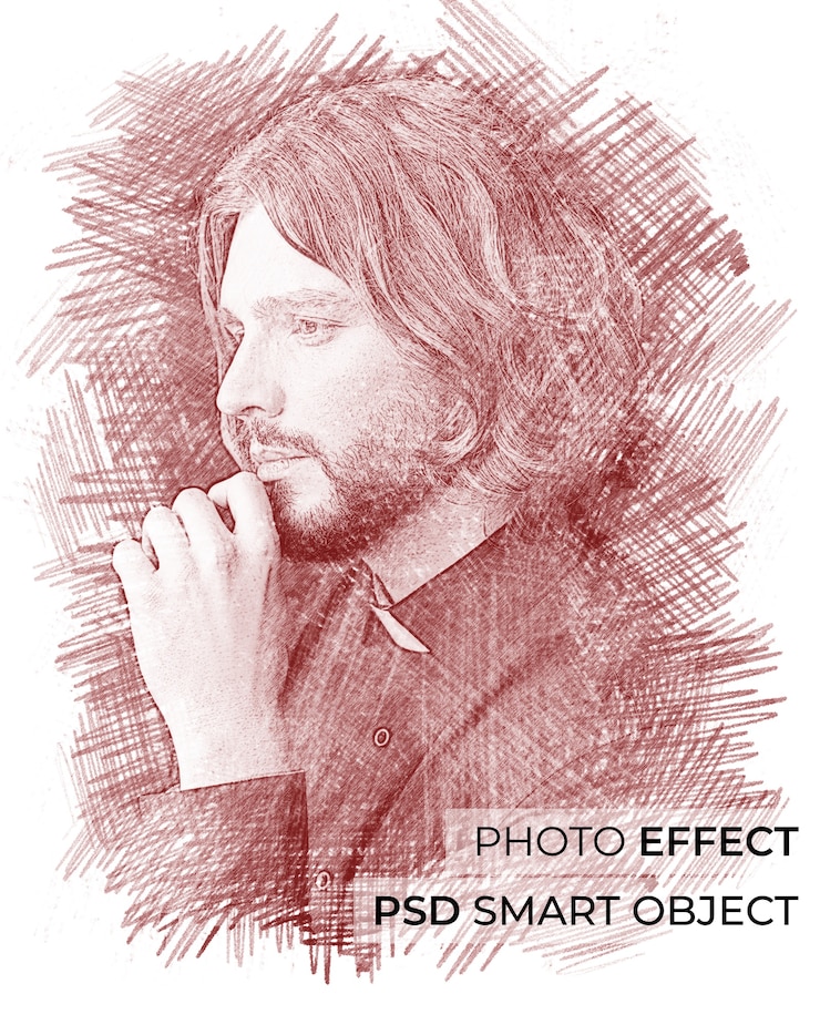 PSD gratuito effetto foto penna a sfera