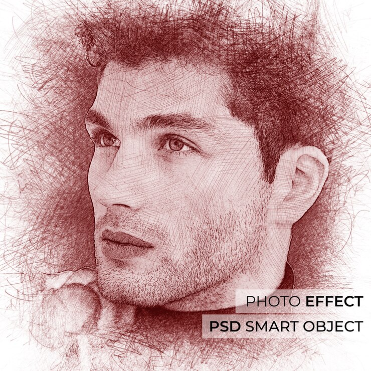 PSD gratuito effetto foto penna a sfera