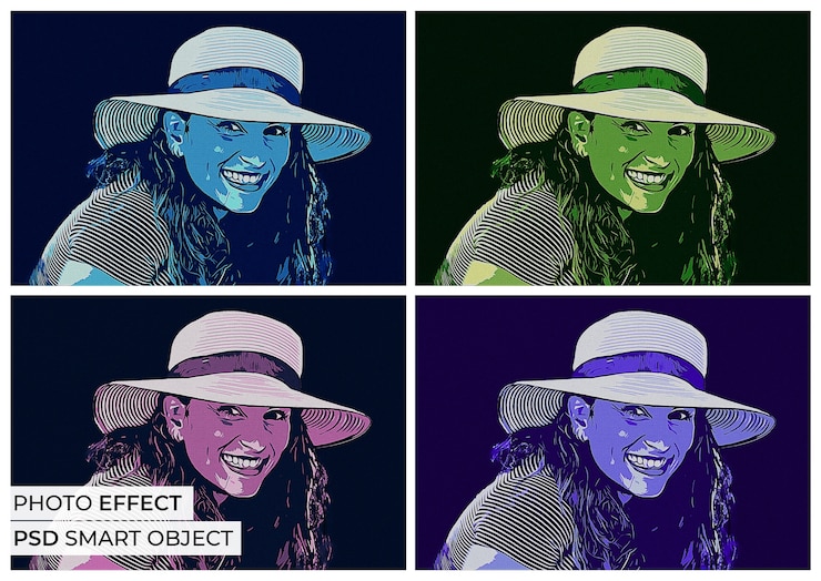 PSD gratuito effetto foto pop art