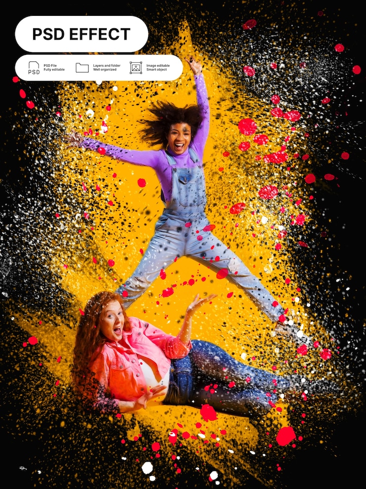 PSD gratuito effetto foto splash