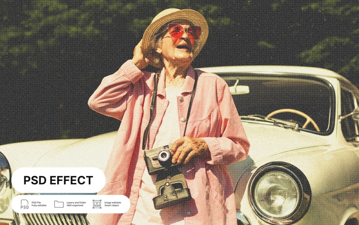 PSD gratuito effetto foto vintage