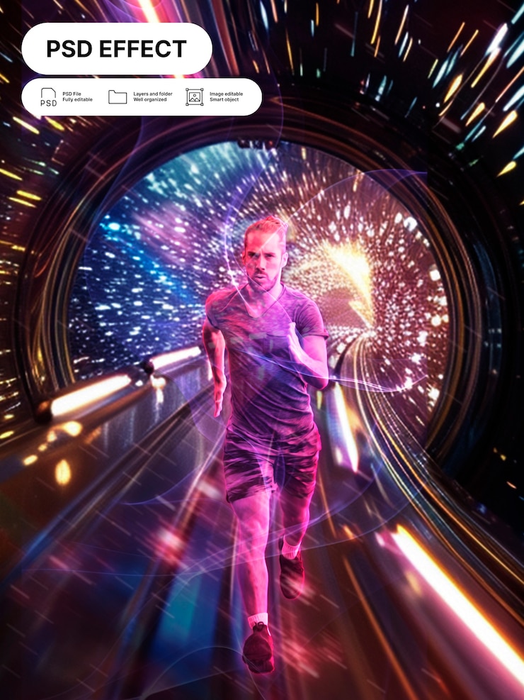 PSD gratuito effetto fotografico luminoso