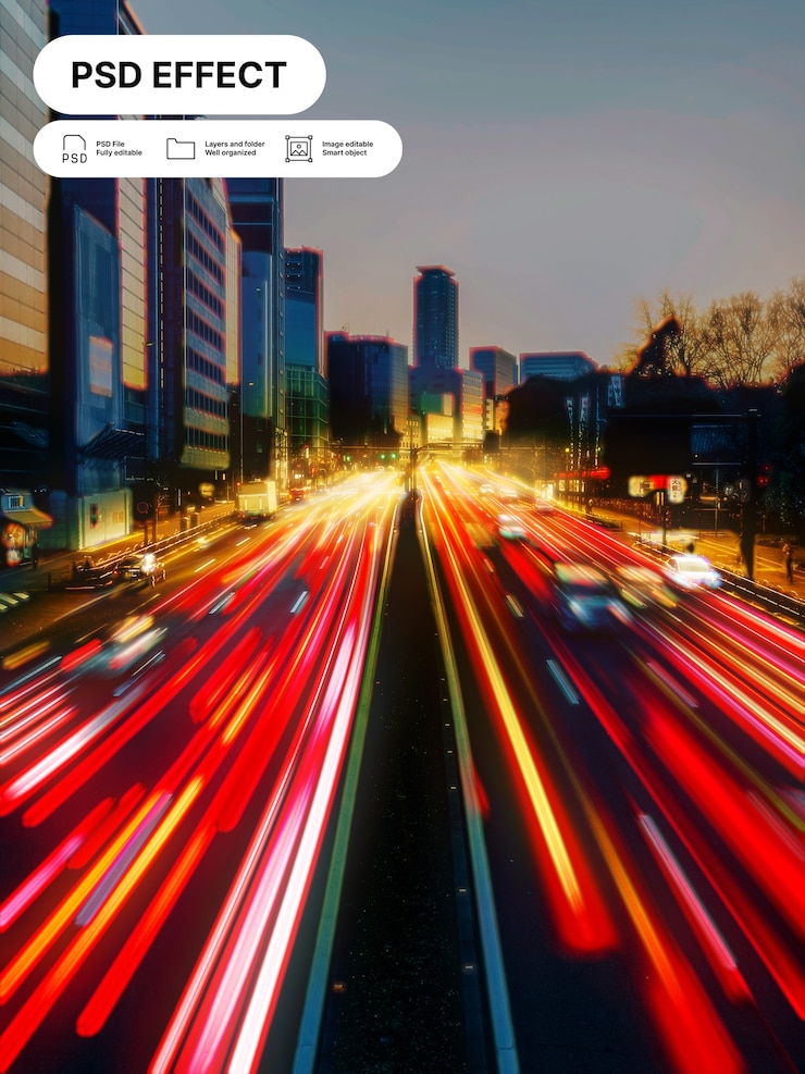 PSD gratuito effetto fotografico luminoso