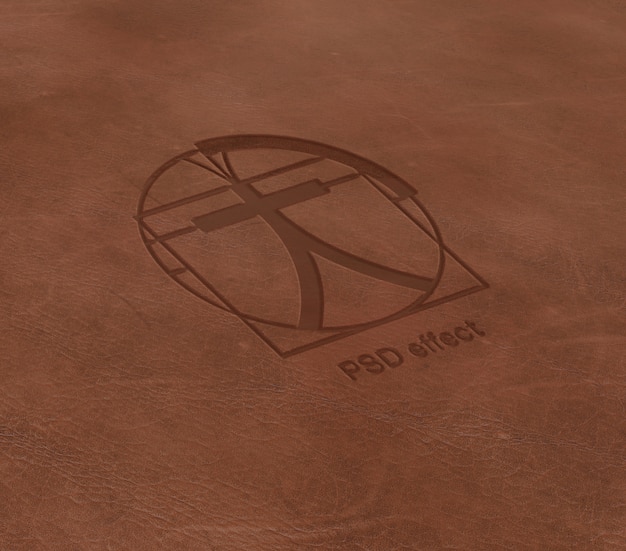 Effetto logo sul mockup in pelle