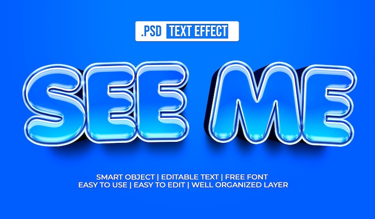 PSD gratuito effetto stile di testo "vedi me"