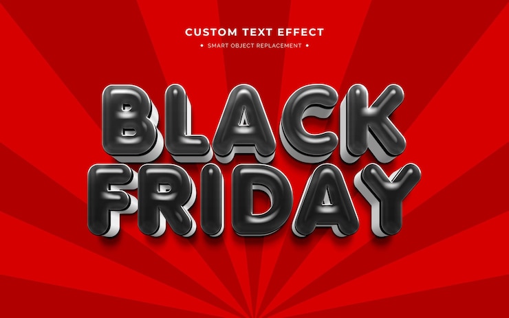 PSD gratuito effetto stile testo 3d venerdì nero