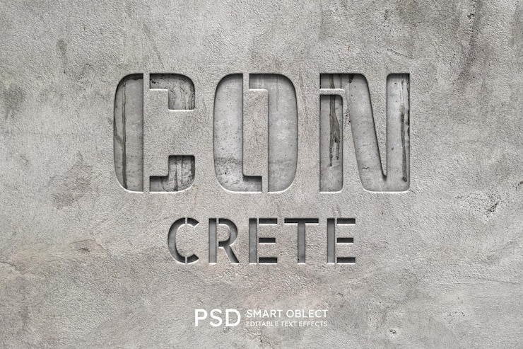 PSD gratuito effetto stile testo concreto