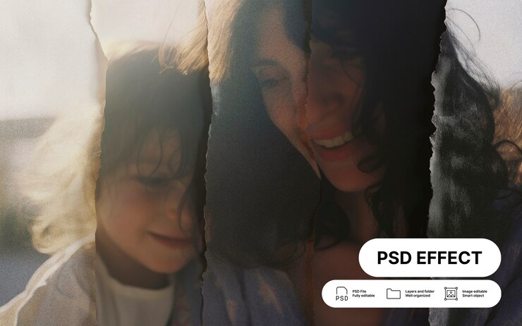 PSD gratuito effetto testo carta strappata