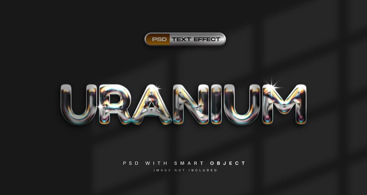 PSD gratuito effetto testo metallico all'uranio