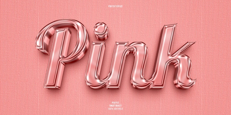 PSD gratuito effetto testo modificabile 3d rosa