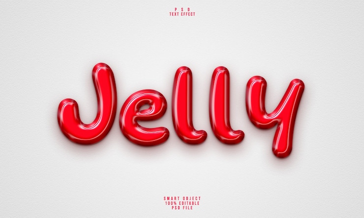 PSD gratuito effetto testo modificabile jelly 3d