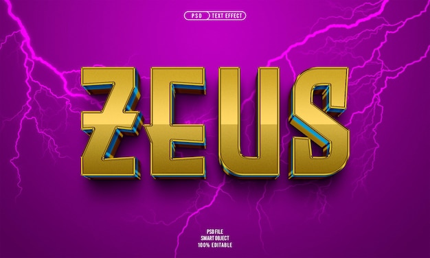 Effetto testo modificabile Zeus 3D