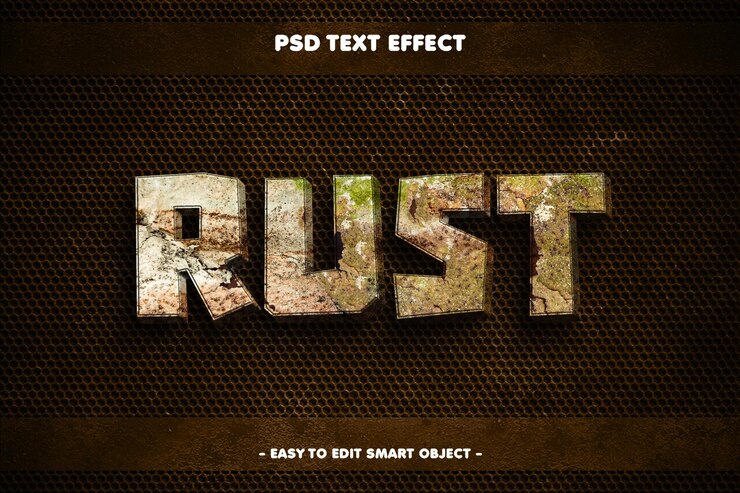 PSD gratuito effetto testo ruggine