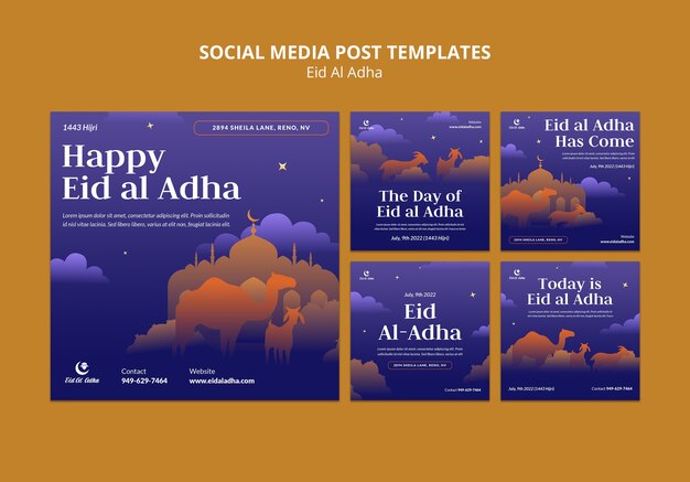 Eid al-adha instagram post design del modello