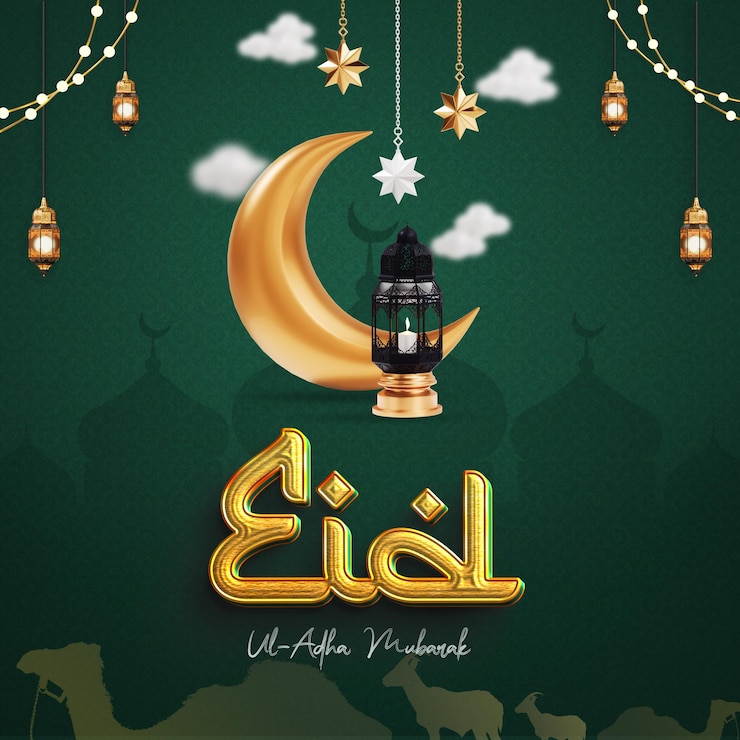 Gratis PSD eid al adha islamitische groeten social media post design template