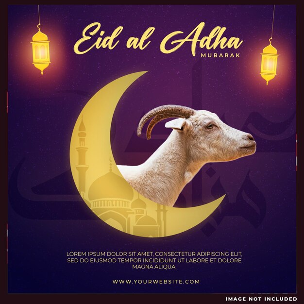 Eid al adha mubarak islamitisch feest sociale media banner sjabloon