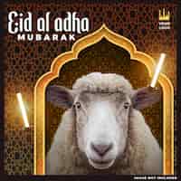 PSD gratuito eid al adha mubarak plantilla de diseño de publicaciones en las redes sociales