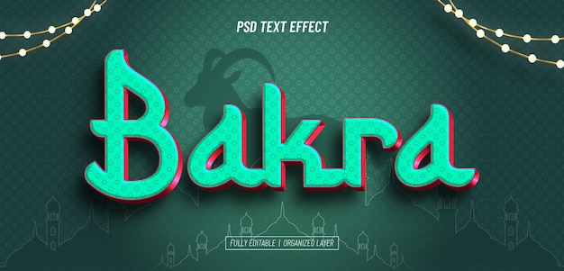 Gratis PSD eid al adha mubarak teksteffect