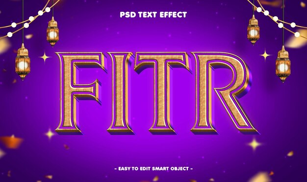 Eid Al Fitr Mubarak Efecto de texto editable