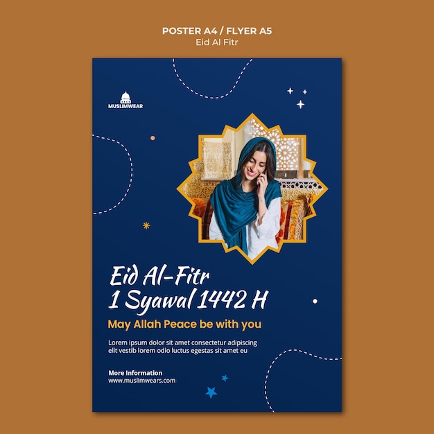 Gratis PSD eid al-fitr poster of flyer-sjabloon