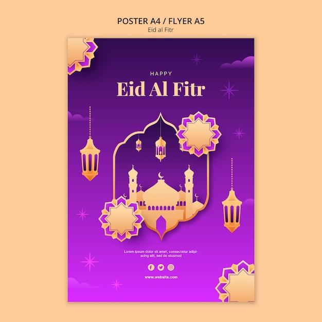 Gratis PSD eid al-fitr sjabloonontwerp