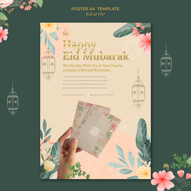 Gratis PSD eid al-fitr sjabloonontwerp