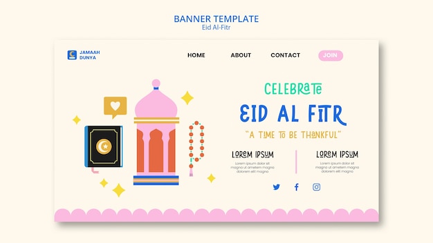 Gratis PSD eid al-fitr sjabloonontwerp