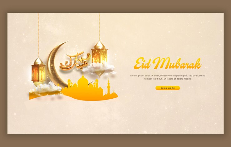 PSD gratuito eid mubarak e eid ul fitr banner web o modello di sfondo