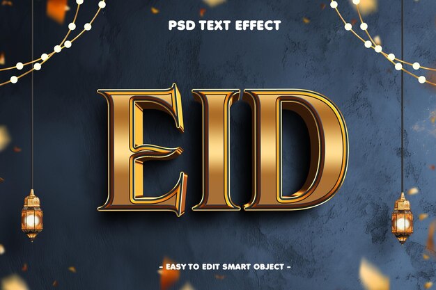 Eid Mubarak Efecto de texto editable