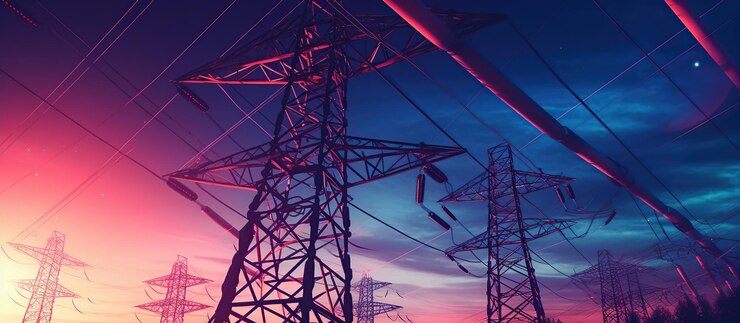 PSD Gratis electricity transmission towers generative ai