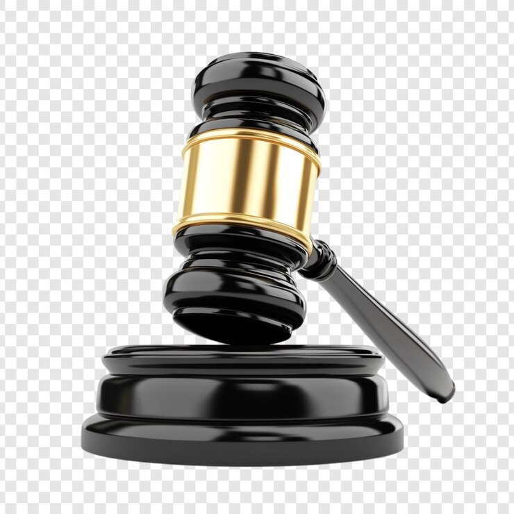 PSD Gratis elegant black gavel with gold band justice authority law symbol