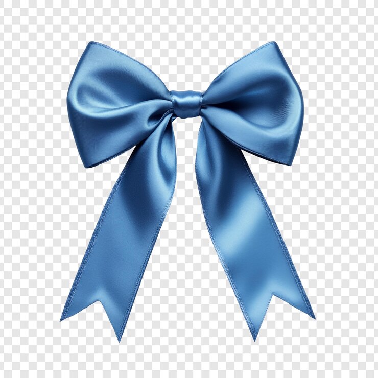 PSD Gratis elegant blue satin ribbon bow perfect for gift wrapping or decoration
